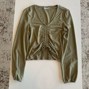 Green cropped long sleeve
